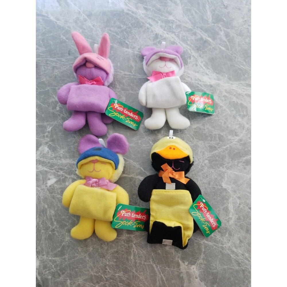 Rare vintage Purr-tenders sock-ems set total of 4 excellent condition.